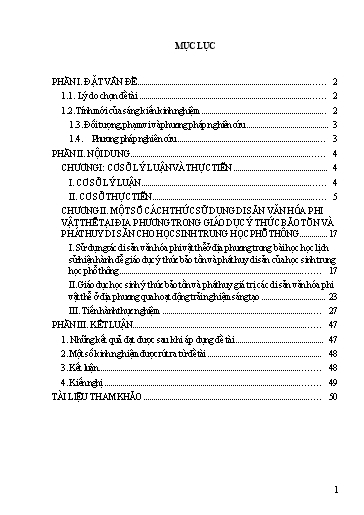 Sáng kiến kinh nghiệm Giáo dục ý thức bảo tồn và phát huy các di sản văn hóa phi vật thể của huyện Anh Sơn trong dạy học Lịch sử tại trường trung học phổ thông