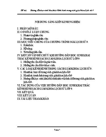 Sáng kiến kinh nghiệm Hướng dẫn học sinh khai thác kênh hình trong sách giáo khoa Lịch sử 9