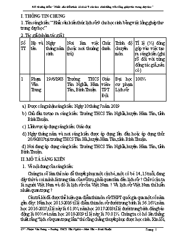 Sáng kiến kinh nghiệm Khắc sâu kiến thức Lịch sử 9 cho học sinh bằng việc lồng ghép thơ trong dạy học