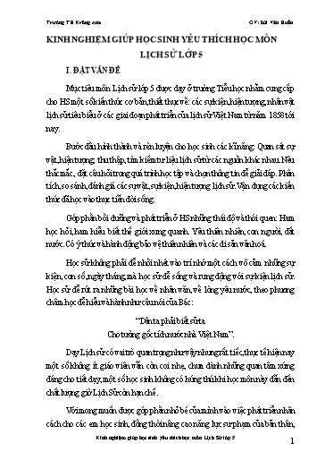 Sáng kiến kinh nghiệm Kinh nghiệm giúp học sinh yêu thích học môn Lịch sử Lớp 5