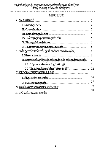 Sáng kiến kinh nghiệm Một số biện pháp giúp học sinh học tốt phần Lịch sử thế giới trong chương trình Lịch sử lớp 8