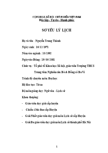 Sáng kiến kinh nghiệm Một số biện pháp hướng dẫn học sinh ôn tập lịch sử