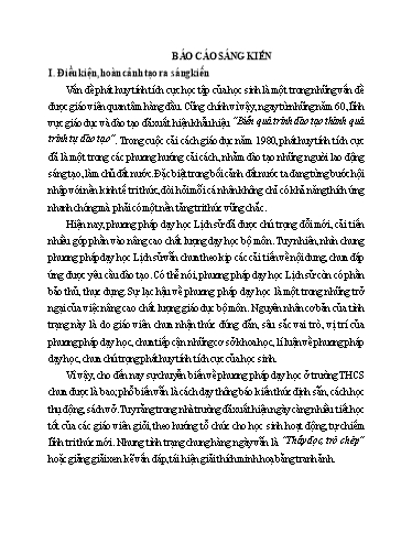 Sáng kiến kinh nghiệm Một số biện pháp phát huy tính tích cực của học sinh trong dạy học lịch sử ở trường THCS