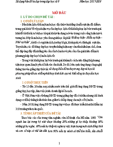 Sáng kiến kinh nghiệm Sử dụng bản đồ tư duy trong dạy - Học môn Lịch sử Lớp 9