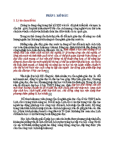 Sáng kiến kinh nghiệm Sử dụng trò chơi ô chữ trong dạy học Lịch sử lớp 10 - Ban cơ bản