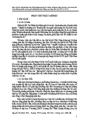 SKKN Một số kinh nghiệm dạy học lồng ghép giáo dục lí tưởng sống cao đẹp cho học sinh trong bài Cuộc kháng chiến toàn quốc chống thực dân Pháp xâm lược kết thúc (1953-1954)