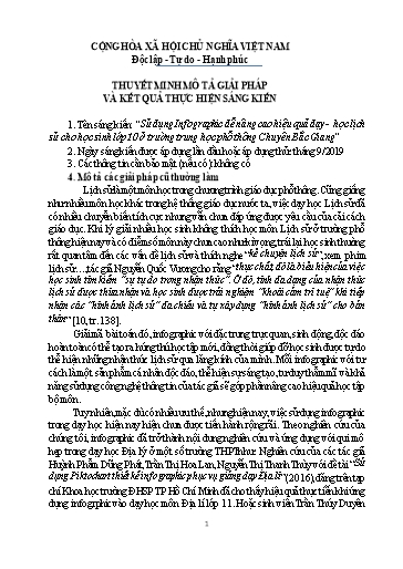 SKKN Sử dụng Infographic để nâng cao hiệu quả dạy - Học lịch sử cho học sinh lớp 10 ở trường trung học phổ thông Chuyên Bắc Giang