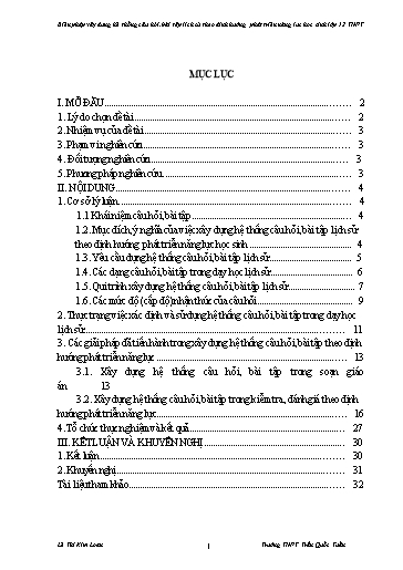 Sáng kiến kinh nghiệm Biện pháp xây dựng hệ thống câu hỏi, bài tập lịch sử theo định hướng phát triển năng lực học sinh lớp 12 THPT Sáng kiến kinh nghiệm Biện pháp xây dựng hệ thống câu hỏi, bài tập lịch sử theo định hướng phát triển năng lực học sinh lớp 12 THPT