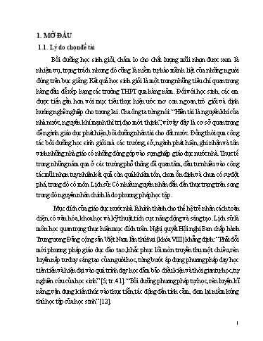 Sáng kiến kinh nghiệm Dạy học theo nhóm trong giờ bồi dưỡng học sinh giỏi Lịch sử lớp 12 THPT, góp phần nâng cao chất lượng mũi nhọn của bộ môn Lịch sử