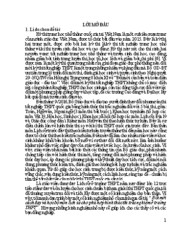 Sáng kiến kinh nghiệm Đổi mới cách dạy và học bộ môn Lịch sử cho phù hợp hình thức thi trắc nghiệm ở trường THPT