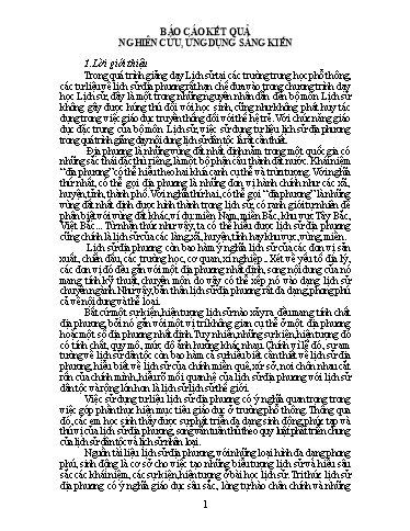 Sáng kiến kinh nghiệm Lồng ghép lịch sử địa phương vào giảng dạy phần Lịch sử Việt Nam lớp 12 tại trung tâm GDTX tỉnh Vĩnh Phúc