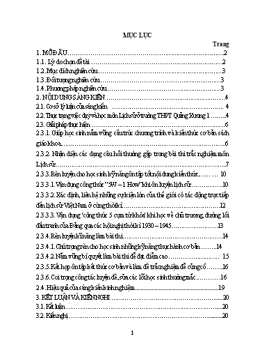 Sáng kiến kinh nghiệm Một số biện pháp giúp học sinh đạt kết quả cao trong kì thi trung học phổ thông quốc gia môn Lịch sử
