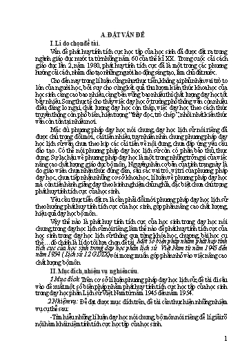 Sáng kiến kinh nghiệm Một số biện pháp nhằm phát huy tính tích cực của học sinh trong dạy học phần lịch sử Việt Nam từ năm 1945 đến năm 1954 (Lịch sử 12 GDTX)