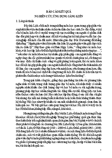 Sáng kiến kinh nghiệm Một số kinh nghiệm giúp học sinh học tập và làm bài thi môn Lịch sử 12