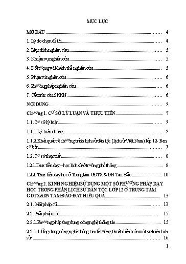 Sáng kiến kinh nghiệm Một số kinh nghiệm sử dụng phương pháp gây hứng thú trong dạy học lịch sử dân tộc cho học sinh lớp 12 Trung tâm GDTX&DN Tam Đảo