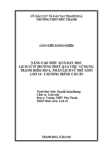 Sáng kiến kinh nghiệm Nâng cao hiệu quả dạy học lịch sử ở trường THPT qua việc sử dụng tranh biếm họa, phần Lịch sử thế giới lớp 10 - Chương trình chuẩn Sáng kiến kinh nghiệm Nâng cao hiệu quả dạy học lịch sử ở trường THPT qua việc sử dụng tranh biếm họa, phần Lịch sử thế giới lớp 10 - Chương trình chuẩn