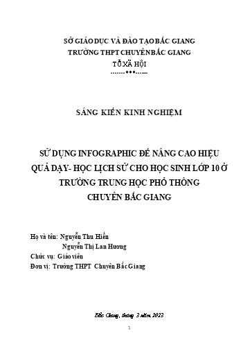 Sáng kiến kinh nghiệm Sử dụng Infographic trong dạy - Học lịch sử ở lớp 10 trường THPT Chuyên Bắc Giang Sáng kiến kinh nghiệm Sử dụng Infographic trong dạy - Học lịch sử ở lớp 10 trường THPT Chuyên Bắc Giang
