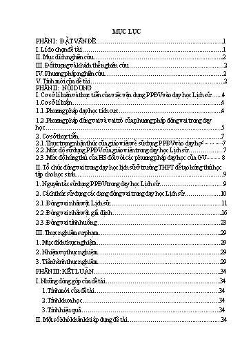 Sáng kiến kinh nghiệm Sử dụng phương pháp đóng vai trong dạy học Lịch sử tạo hứng thú cho học sinh ở trường THPT Sáng kiến kinh nghiệm Sử dụng phương pháp đóng vai trong dạy học Lịch sử tạo hứng thú cho học sinh ở trường THPT