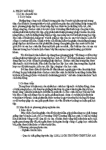 Sáng kiến kinh nghiệm Sử dụng sơ đồ tư duy nhằm phát huy tính tích cực trong dạy học Lịch sử 12 - Trường THPT Tân An