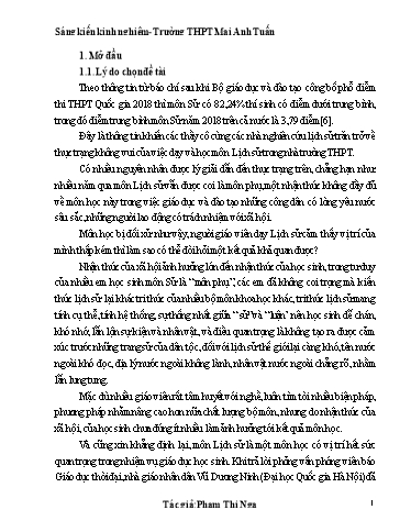 Sáng kiến kinh nghiệm Sử dụng tin tức thời sự trong dạy học Lịch sử - Phần Lịch sử thế giới hiện đại (1945 – 2000), SGK Lịch sử lớp 12 Ban cơ bản