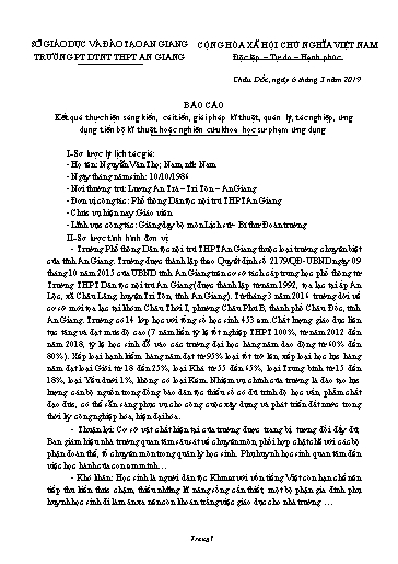 Sáng kiến kinh nghiệm Tạo hứng thú cho học sinh trong dạy học Lịch sử lớp 12 tại trường PT DTNT THPT An Giang bằng các phương pháp dạy học tích cực