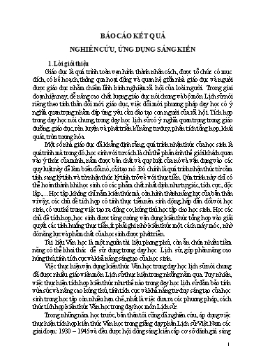 Sáng kiến kinh nghiệm Tích hợp kiến thức Văn học trong dạy học Lịch sử Việt Nam từ năm 1954 đến năm 1975 - Lớp 12 (Ban cơ bản)