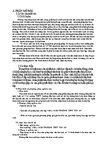 Sáng kiến kinh nghiệm Ứng dụng sơ đồ tư duy vào giảng dạy các bài Lịch sử 12
