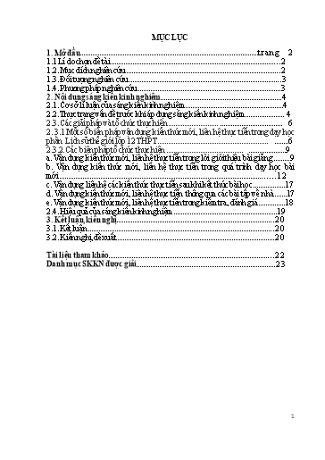 Sáng kiến kinh nghiệm Vận dụng kiến thức mới, liên hệ thực tiễn vào một số bài dạy phần Lịch Sử thế giới 12 THPT nhằm nâng cao hiểu biết, tạo hứng thú học tập cho học sinh