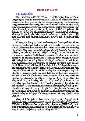 Sáng kiến kinh nghiệm Vận dụng thuyết đa trí tuệ vào dạy học Lịch sử Lớp 12 - THPT