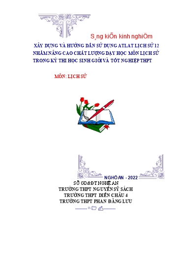 Sáng kiến kinh nghiệm Xây dựng và hướng dẫn sử dụng Atlat Lịch sử 12 nhằm nâng cao chất lượng dạy học môn Lịch sử trong kỳ thi học sinh giỏi và tốt nghiệp THPT