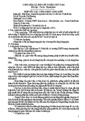 SKKN Đổi mới phương pháp dạy học và một số giải pháp bảo vệ môi trường ở huyện Kim Sơn trong dạy học bài 10: Cách mạng khoa học công nghệ và xu thế toàn cầu hóa nửa sau thế kỉ XX (Lịch sử lớp 12)