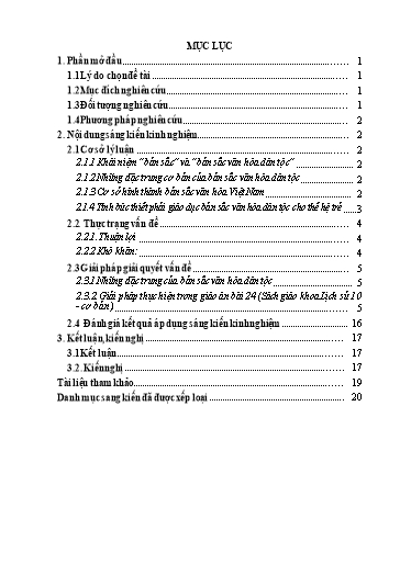SKKN Giáo dục bản sắc văn hóa dân tộc dân tộc thông qua dạy học Lịch sử bài 24 ( Sách giáo khoa Lịch sử 10 - Cơ bản)