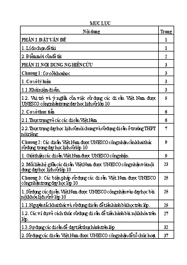 SKKN Khai thác các di sản Việt Nam được UNESCO công nhận vào giảng dạy lịch sử lớp 10 nhằm phát triển phẩm chất và năng lực cho học sinh