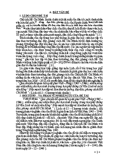 SKKN Qua Chuyên đề quan hệ ngoại giao Việt - Pháp (1945 - 1946), nhằm nâng cao nhận thức cho học sinh về cuộc vận động “Đẩy mạnh học tập và làm theo tư tưởng, đạo đức, phong cách Hồ Chí Minh” - Lịch sử 12