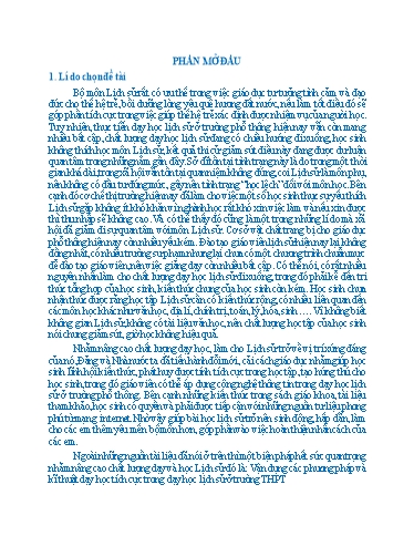 SKKN Vận dụng kĩ thuật “5 xin” và 321 trong giảng dạy bài 16 - Lịch sử 12, nhằm phát huy tính tích cực của học sinh và đổi mới kiểm tra đánh giá kết quả học tập